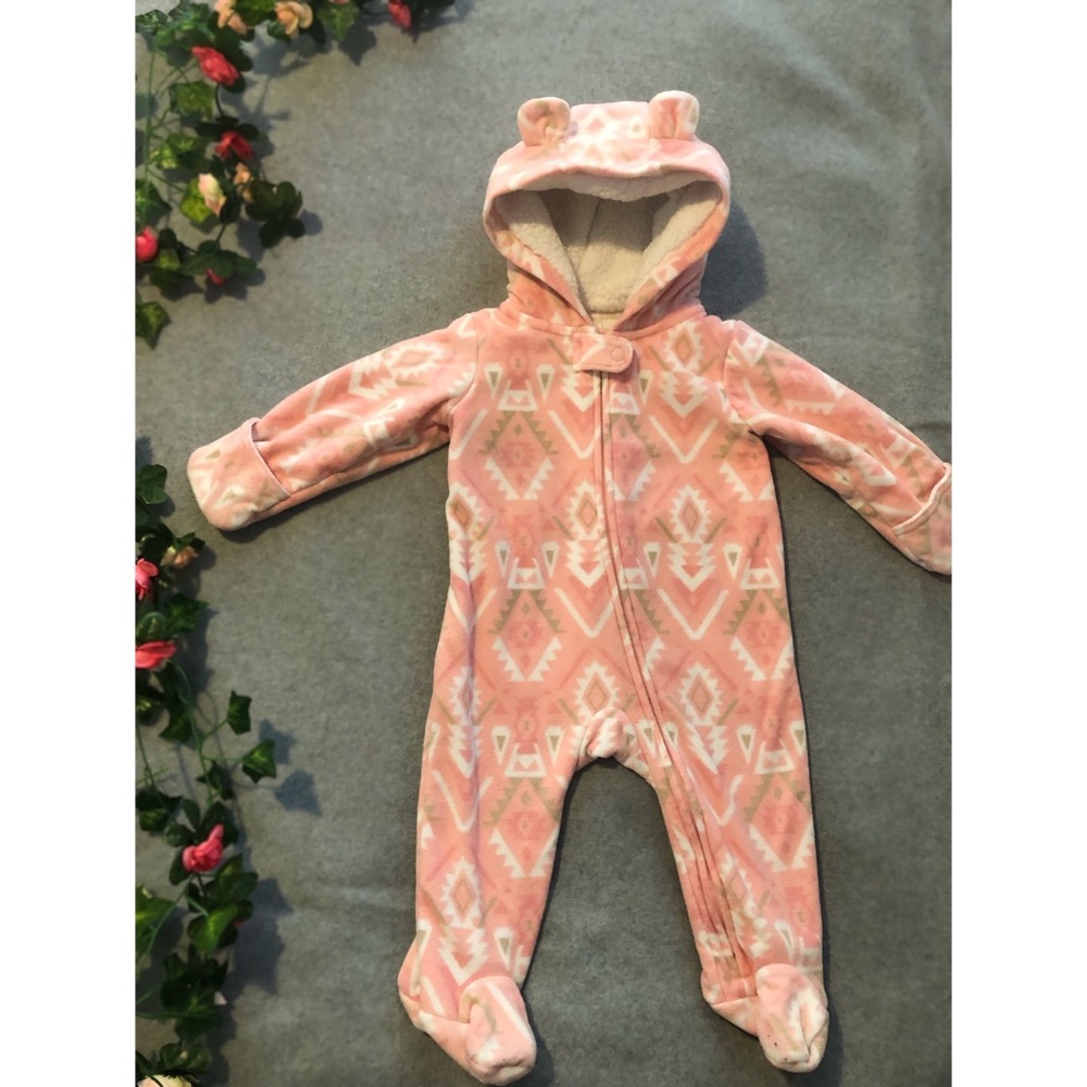 Pink Fleece Baby Bunting